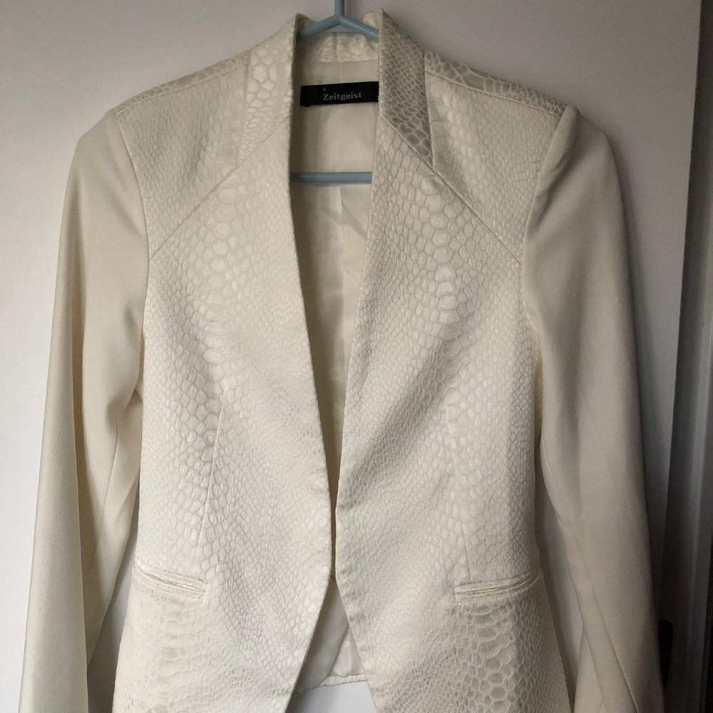 White snakeskin summer blazer